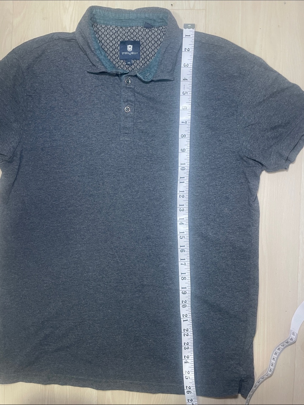 STEELS & JELLY Polo Men's Dark Gray Polo Shirt with Contrast Trim - Picture 8 of 10